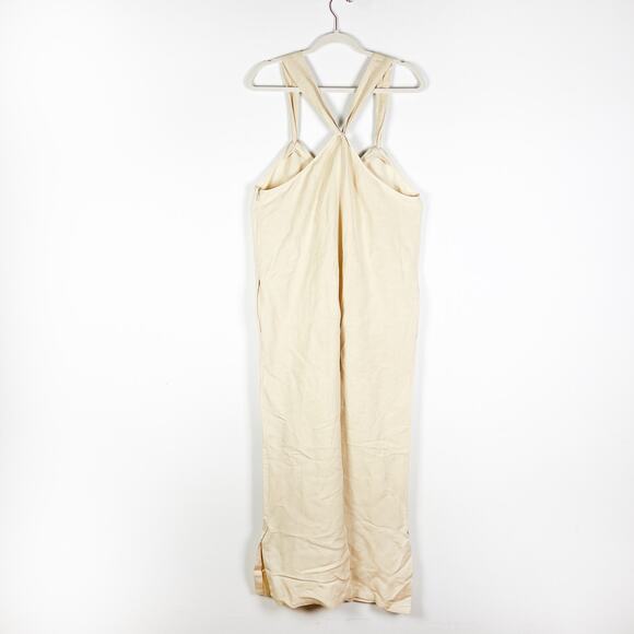 Hatch Noa off white beige sand linen maternity pregnancy jumpsuit Size 1 Small - Picture 3 of 5